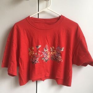 Red Cropped Graphic Tee